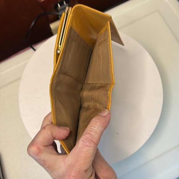 Celine wallet compact Kisslock Macadam coated canvas/leather brown & tan - Picture 12 of 17